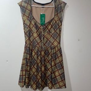Plaid Babydoll-like Dress